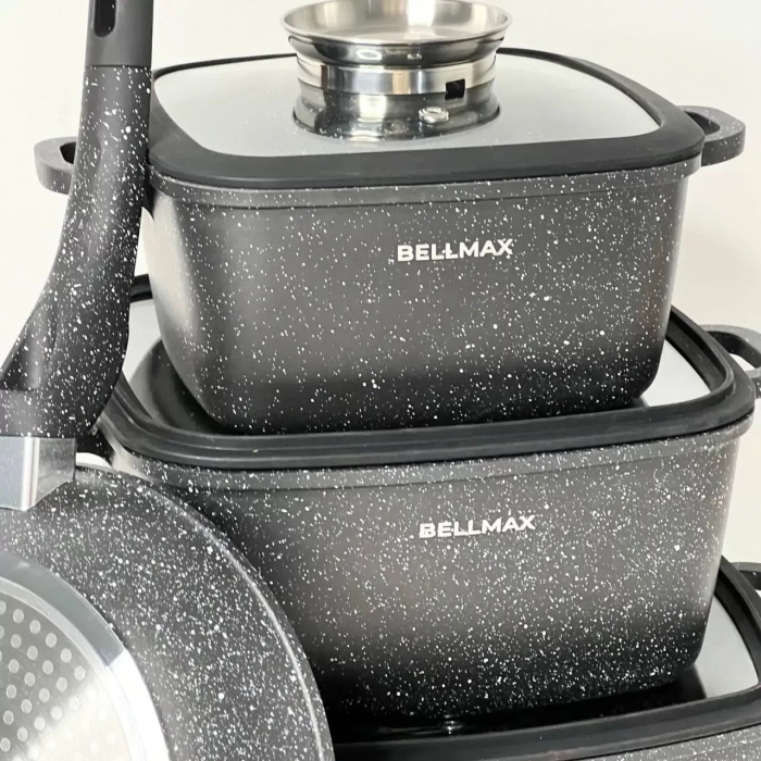 Набор посуды на 7 предметов , Bellmax Cookware Set BM-132,  чёрная