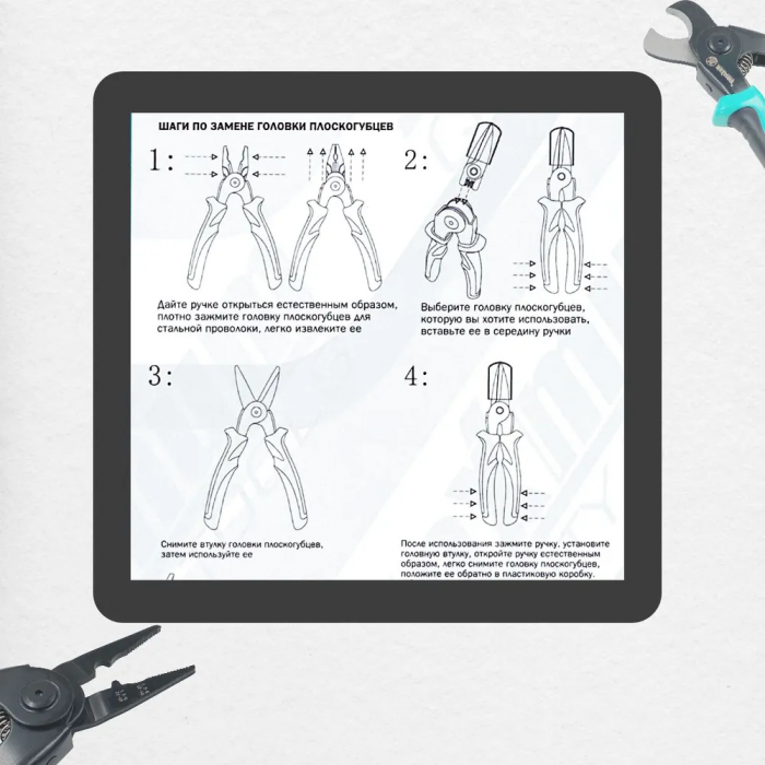 Набор 5в1, пассатижи многофункциональные