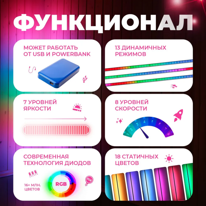 Напольный угловой RGB-торшер, с пультом ДУ