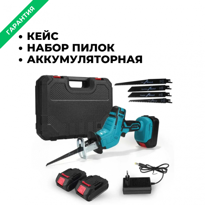 Пила сабельная ZEBRA; аккумуляторная, 1000W, 2 АКБ, 48V